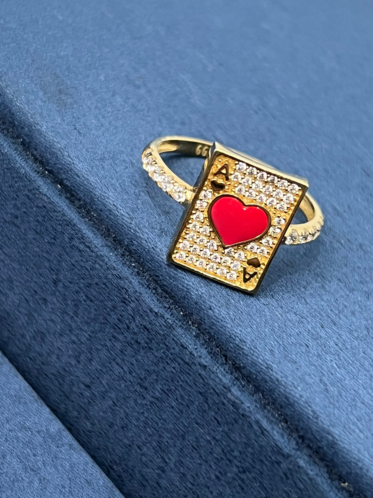 Anillo as de corazón