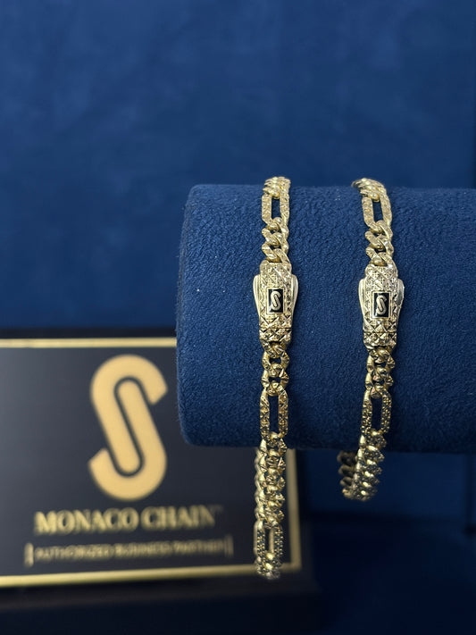 Pulso Mónaco Fígaro diamantado 5mm 🇲🇨
