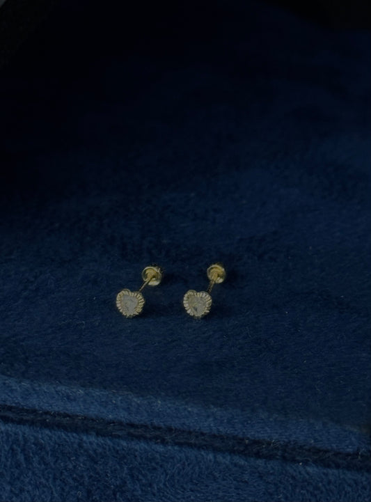 Aretes bicelado corazón