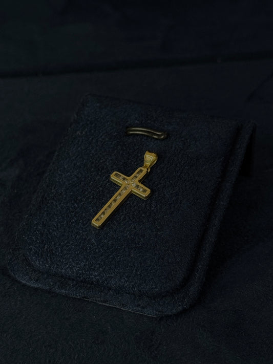 Cruz bicelada con zirconia