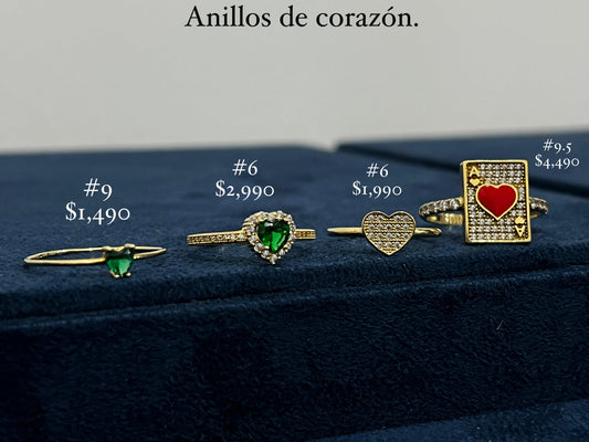 Anillos de Corazón c/zirc