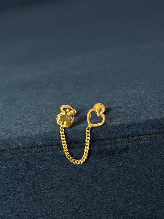 Aretes de broquel de cadena tous de corazón