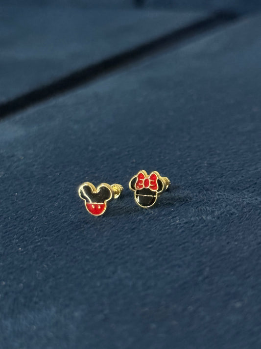 Aretes Mickey y Minnie Mouse