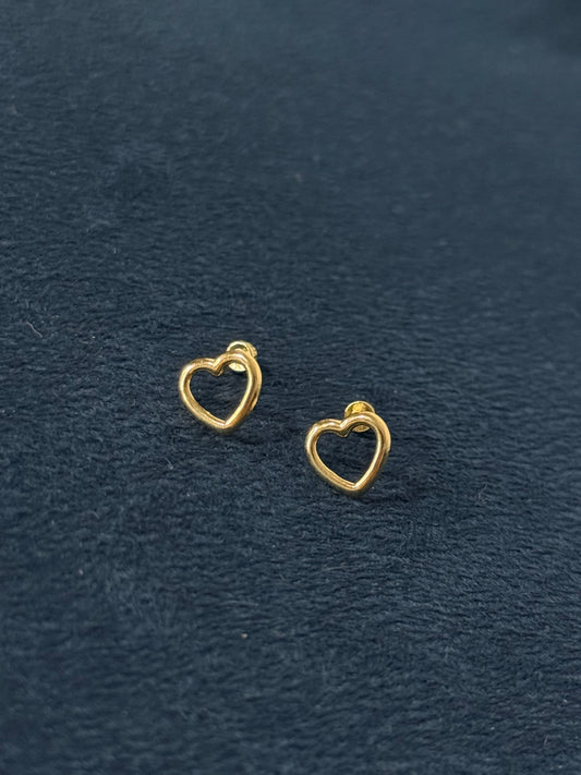 Aretes corazón liso